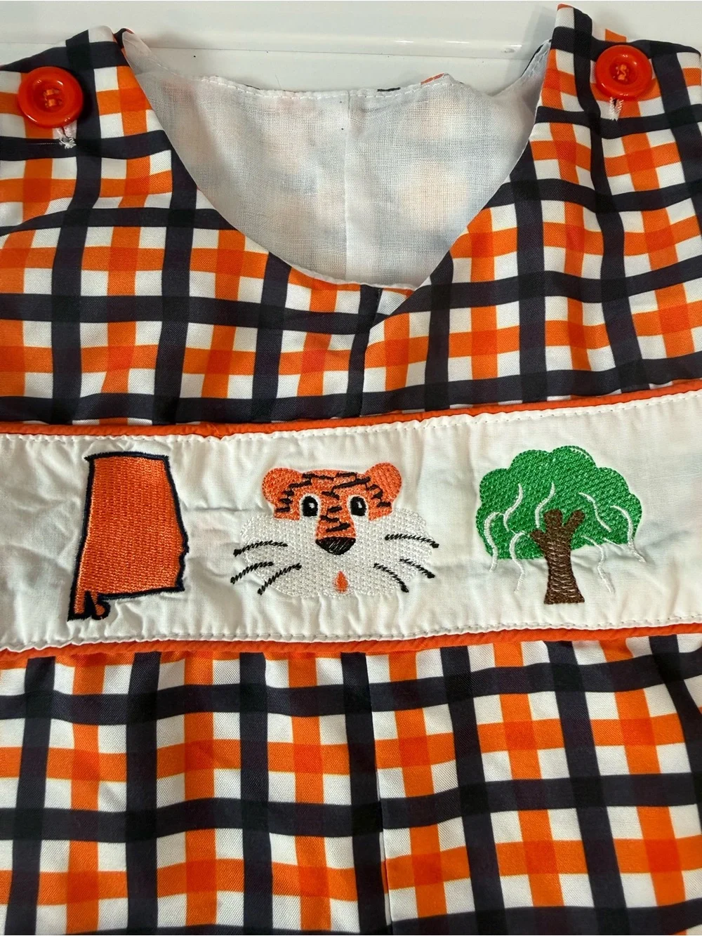 Boys Auburn Tiger smock Jon Jon